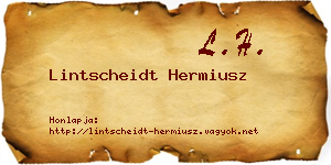Lintscheidt Hermiusz névjegykártya